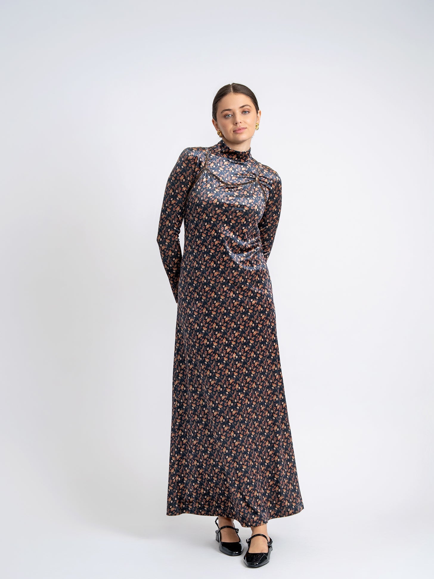 Printed Rib Velour Jumper Set