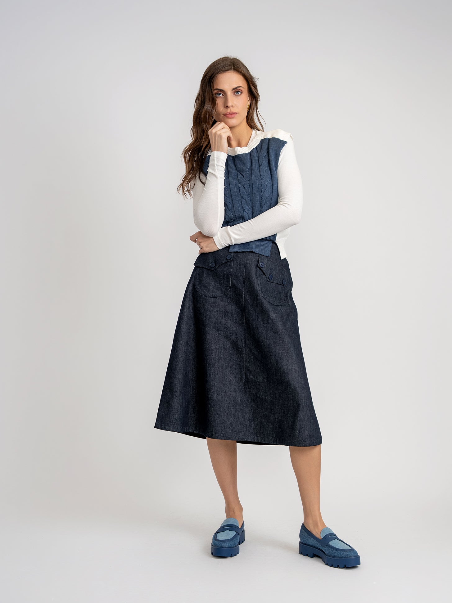 Cable Rib Knit Sweater