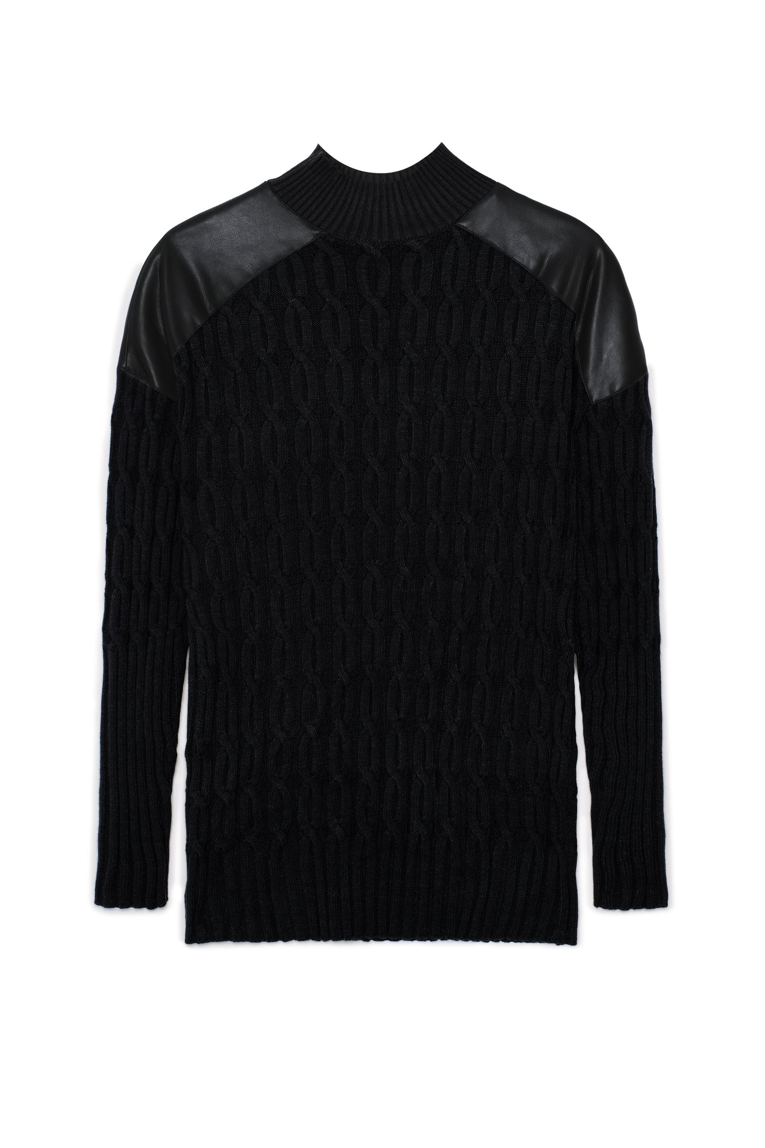 Maternity Dolman Leather Combo Sweater