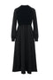 Mock Neck Satin Midi Dress