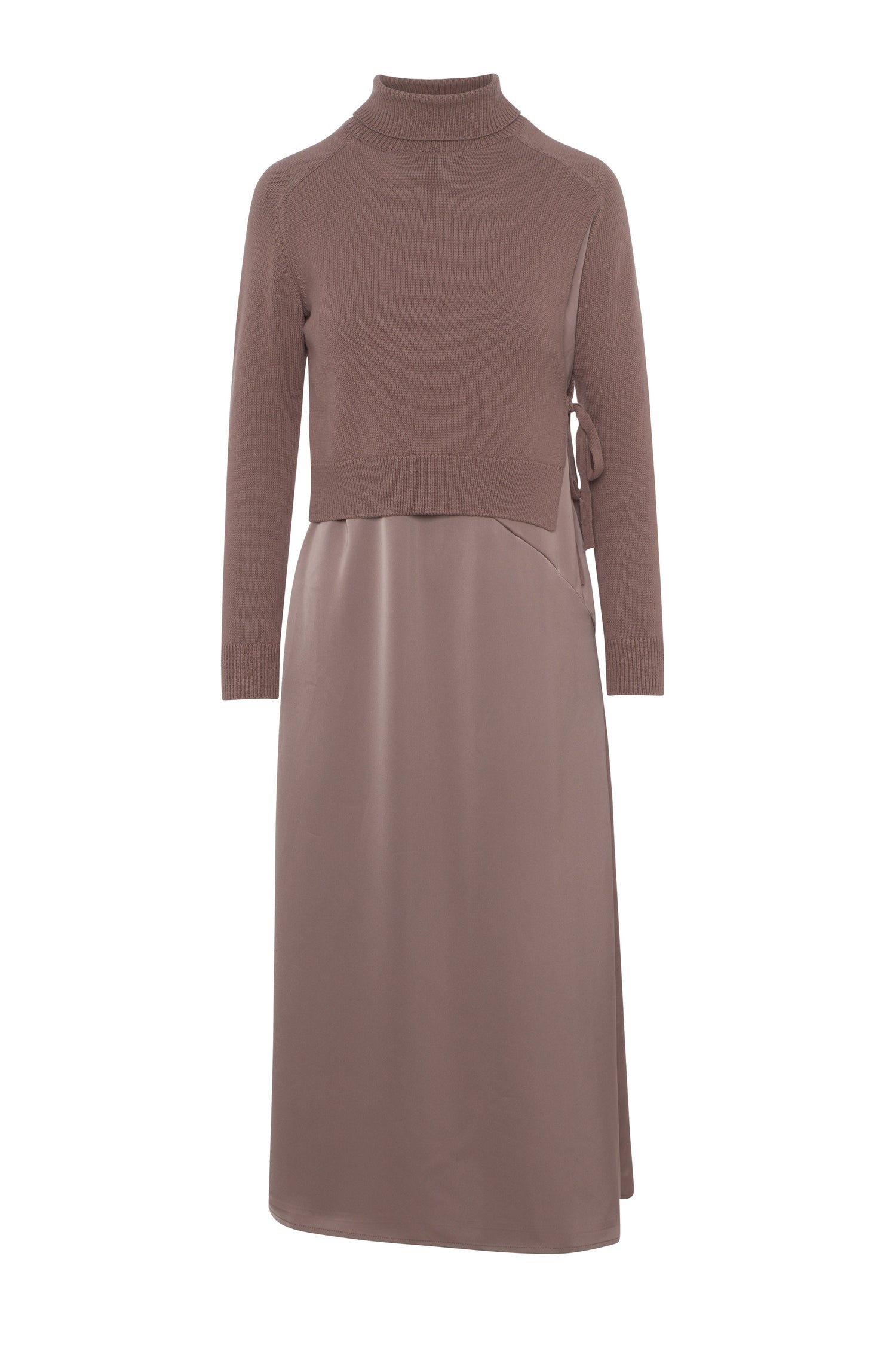 Satin Jump Dress with Sweater