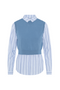 Knit Vest with Stripped Shirt