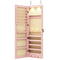 Wall and Door Mounted Mirrored Jewelry Cabinet with Lights
