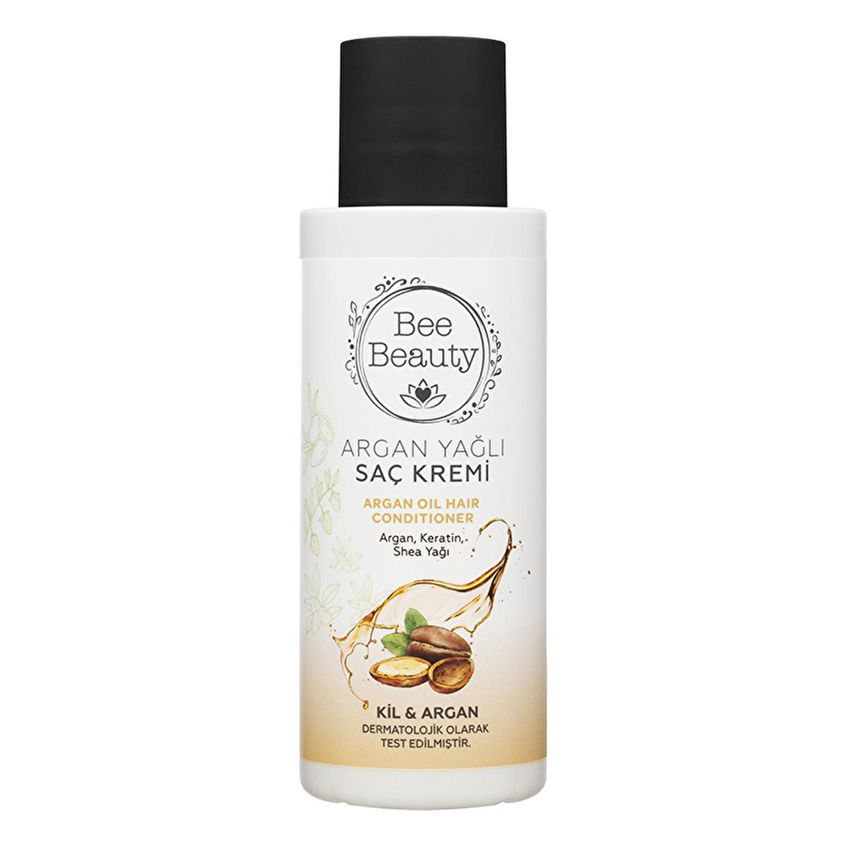 Bee Beauty Argan Hair Cream 100ml - Natural Moisturizing Hair Care for All Hair Types, Travel-Sized