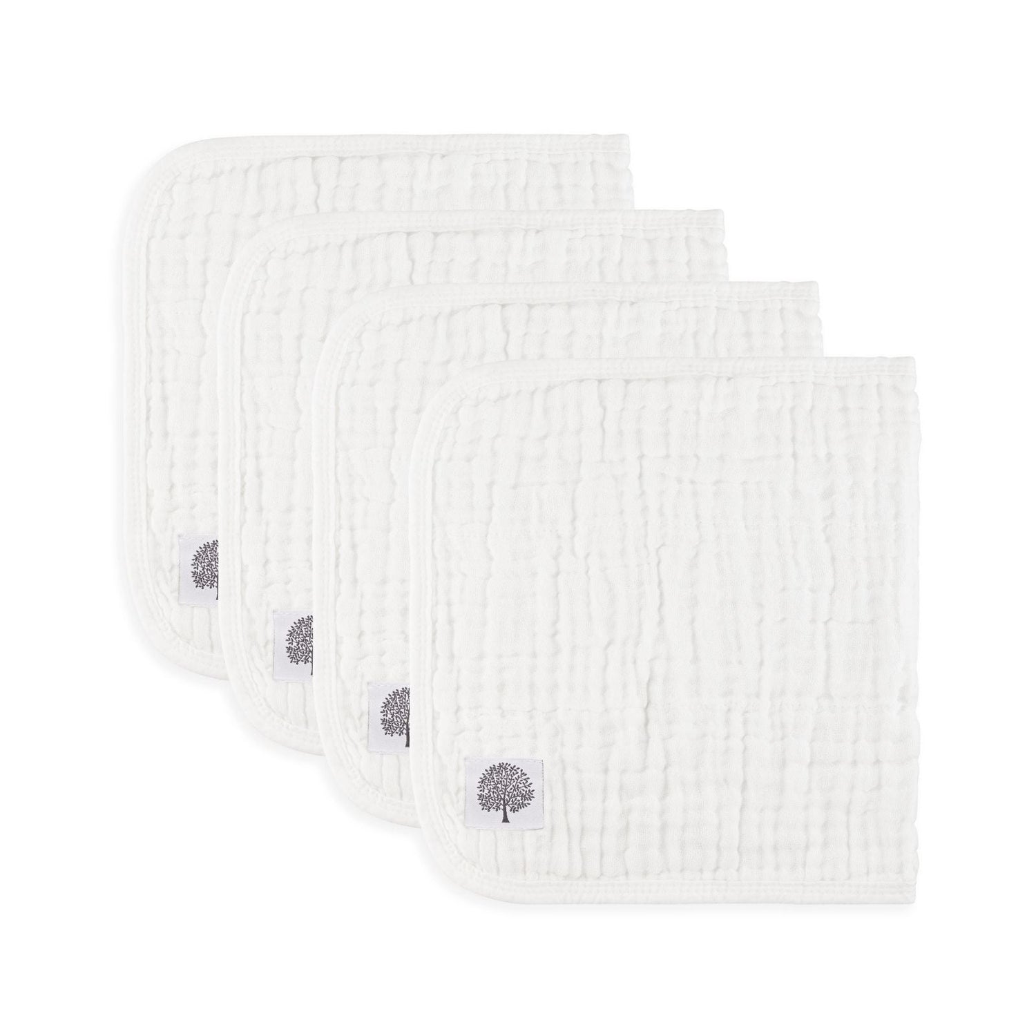 White Set - Muslin Burp Cloths (4 Pack)