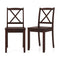 Wood Dining Chair Set of 2 with Rubber Wood Legs and Curved Backrest