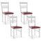 Wood Dining Chairs Set of 4 with Rubber Wood Frame