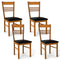 Wood Dining Chairs Set of 4 with Rubber Wood Frame