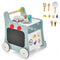 6-in-1 Wooden Baby Stroller with Play Kitchen for Kids Over 12 Months