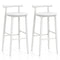 Wooden Bar Chair Set of 2 with Backrest and Footrest for Home Restaurant Cafe