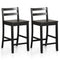 Wooden Bar Stools Set of 2 with Ergonomic Backrest and Footrest