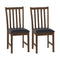 Wooden Dining Chair Set of 2 with Rubber Wood Frame and Padded Seat