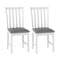 Wooden Dining Chair Set of 2 with Rubber Wood Frame and Padded Seat