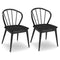 Wooden Dining Chair Set of 2 with High Spindle Back and Wide Seat