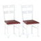Wooden Dining Chairs Set of 2 Armless Kitchen Chairs with Hollowed Backrest