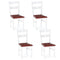 Wooden Dining Chairs Set of 4 Armless Kitchen Chairs with Hollowed Backrest