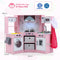 Wooden Kids Play Kitchen Playset with Realistic Lights and Sounds
