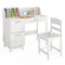 Wooden Kids Study Desk and Chair Set Student Workstation