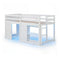 Wooden Low Kids Loft Bed with LED Lights and 2 Doors