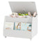 Wooden Mobile Toy Storage Organizer with Bookshelf and Lockable Wheels