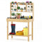 Wooden Potting Bench Table Garden Planting Workstation with 3-Tier Open Shelf