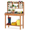 Wooden Potting Bench Table Garden Planting Workstation with 3-Tier Open Shelf