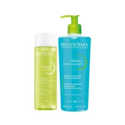 Bioderma Sebium Skincare Set for Combination & Oily Skin - Dermatologically Tested Routine