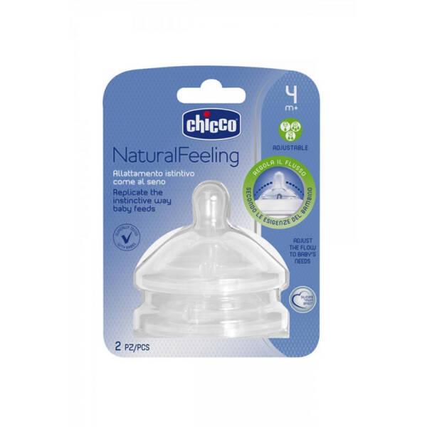 Chicco Natural Feeling Baby Bottle Nipple for 4 Months+ - Flexible, Comfortable, and Natural Feeding Experience
