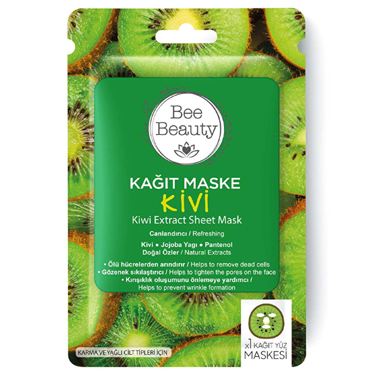 Bee Beauty Kiwi Extract Face Mask - Nourishing, Anti-Aging Sheet Mask for Natural Skincare