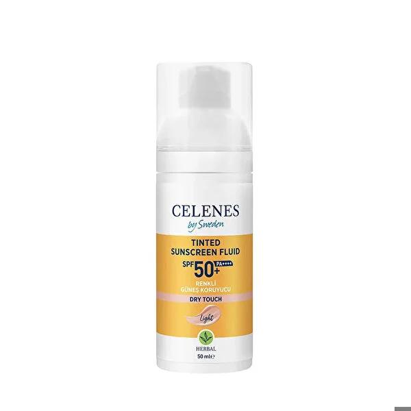 Celenes Herbal Tinted Sunscreen SPF50: Broad Spectrum Sun & Blue Light Protection, Even Skin Tone, Matte Finish - Fragrance-Free