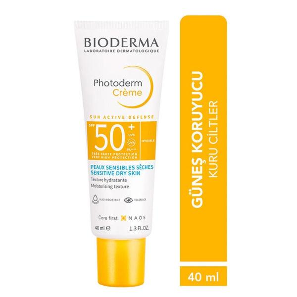 Bioderma Sunscreen Cream SPF50+ for Dry Skin - Non-Greasy, Moisturizing, Makeup Base Friendly