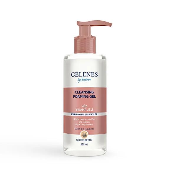 Celenes Cloudberry Cleansing Gel for Dry & Sensitive Skin - Anti-Aging Face Wash for Women 25+