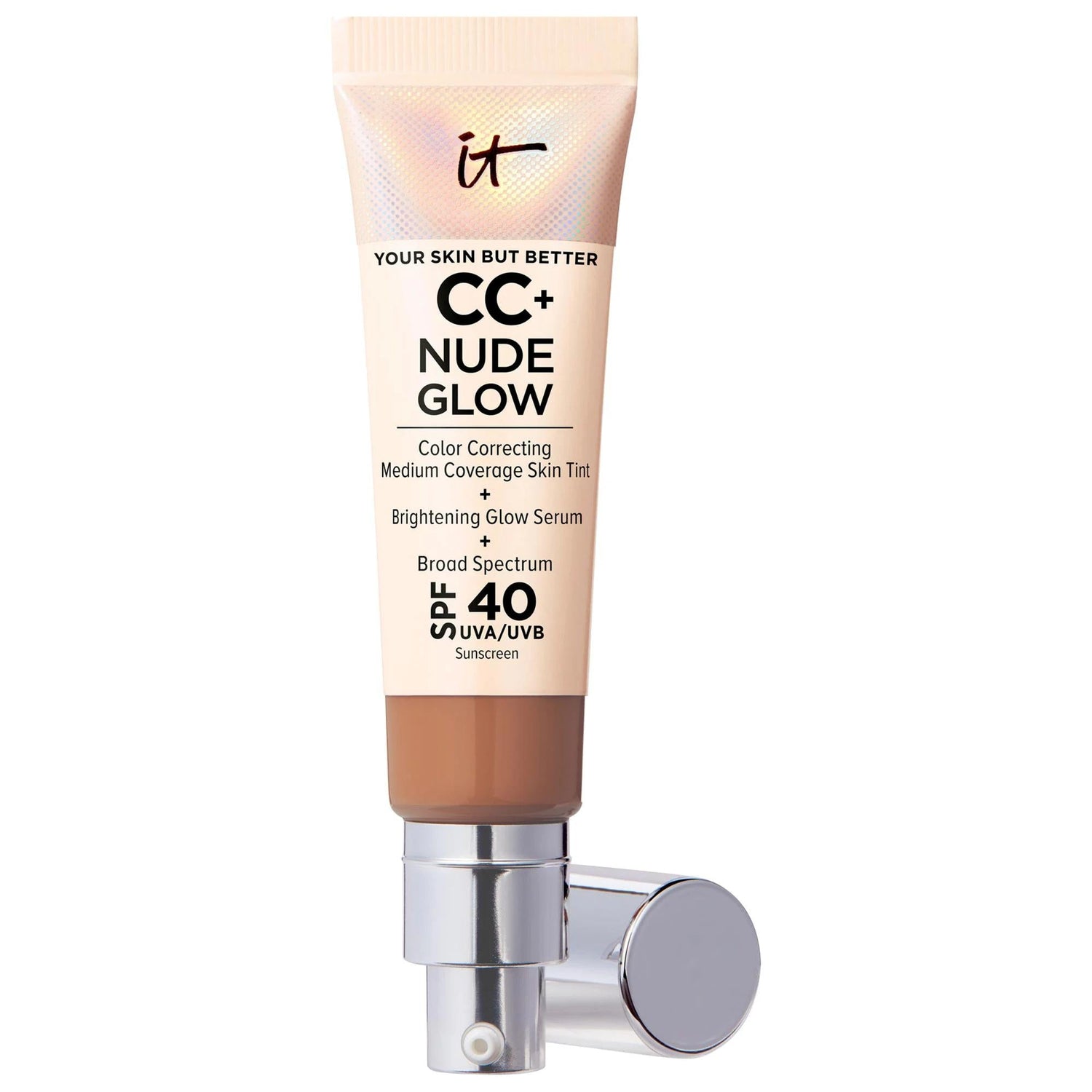 CC+ Nude Glow Lightweight Foundation + Glow Serum with SPF 40 and Niacinamide - Color-Correcting, Medium Coverage Foundation