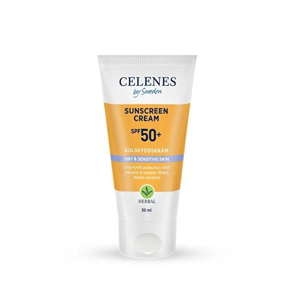 Celenes By Sweden Organic Sunscreen Cream SPF 50+ for Dry & Sensitive Skin - Natural & Mineral Sun Protection