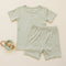 Solid Ribbed Bamboo 2pc Pajamas - more colors