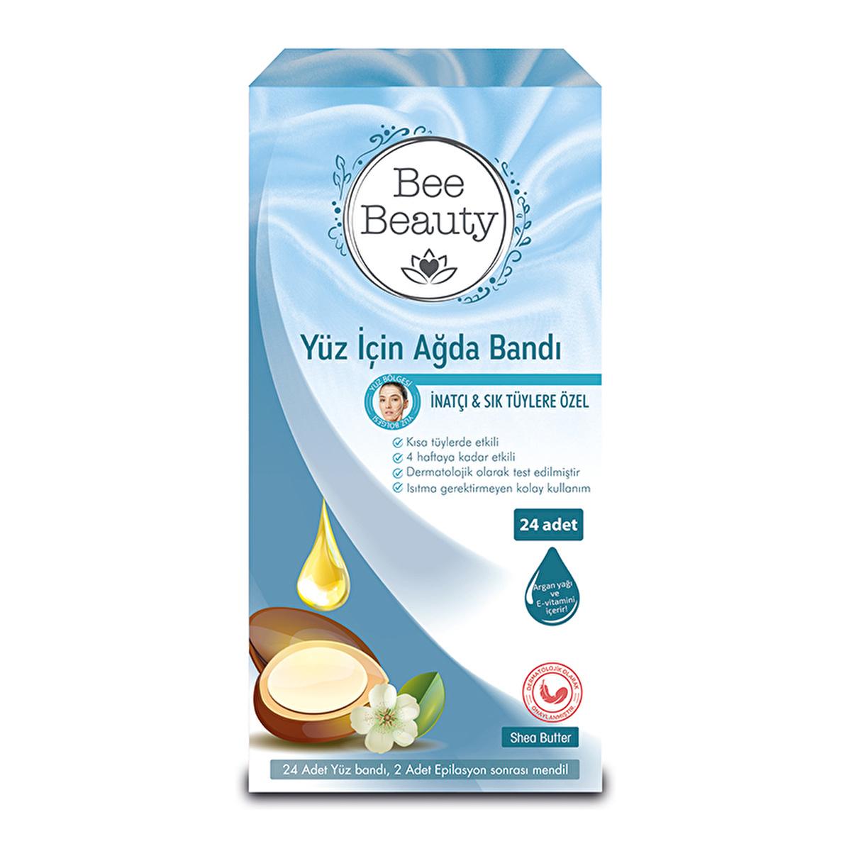 Bee Beauty Facial Wax Strips for Sensitive Skin - 24 Strips with 2 Post-Epilation Wipes, Easy Facial Hair Removal