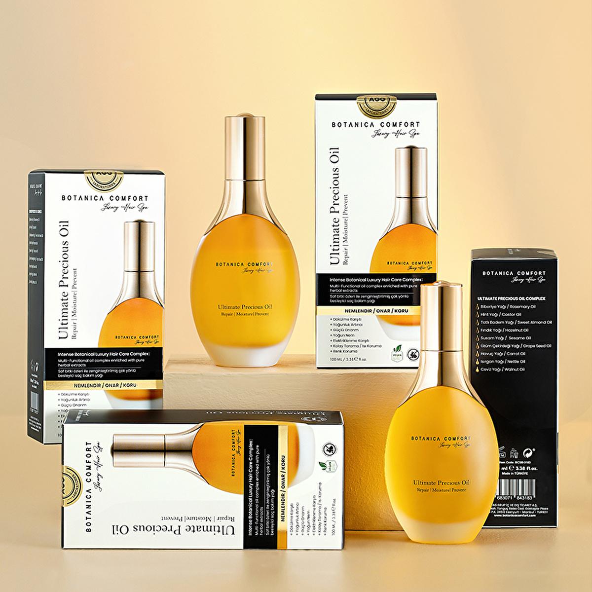 Botanica Comfort Luxury Hair Spa Oil: Intense Repair, Color Protection & Hair Density - Rosemary, Castor, Nettle & Almond Oil Blend, 3.38 fl oz