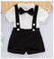 Baby Romper Bow Tie Overall Dress Set