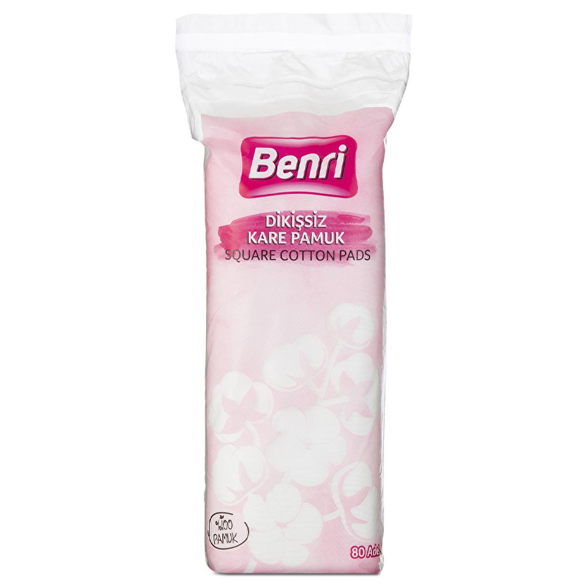 Benri Seamless Cotton Pads 80 Count - Gentle Makeup Removal & Skincare