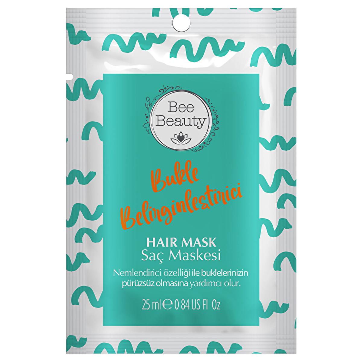 Bee Beauty Curl Defining Hair Mask: Enhance & Strengthen Curly Hair with Macadamia Oil & Panthenol - Single Use, Frizz Control