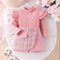 Trendy Style Girls' Skirt Set Solid Color Striped Long Sleeve Classic Style Culottes Two-piece Set
