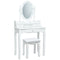 Oval Mirror Vanity Set with 10 LED Dimmable Bulbs and 3 Drawers