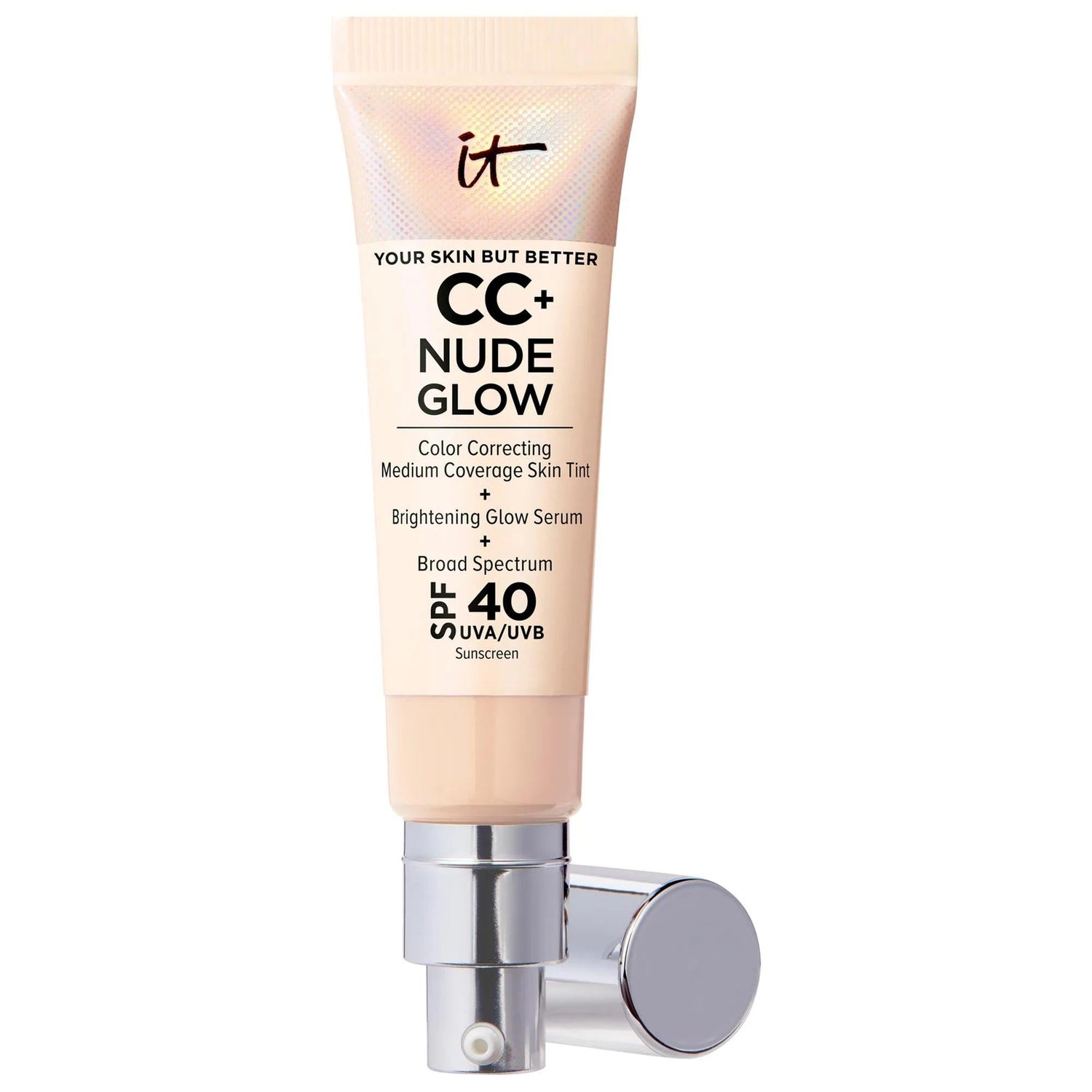 CC+ Nude Glow Lightweight Foundation + Glow Serum with SPF 40 and Niacinamide - Brightening, Medium Coverage Liquid Foundation