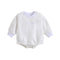 Infant Jumpsuit Solid Color Loose Long Sleeves Onesie