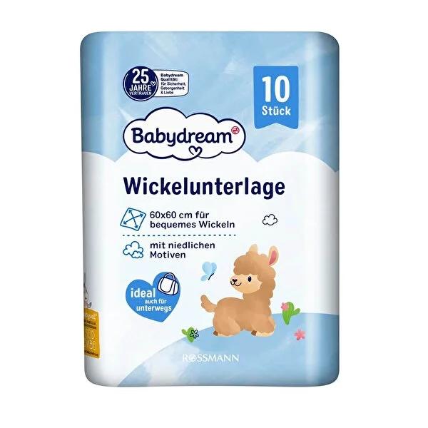Babydream Disposable Baby Changing Pads - 10 Count, Portable, Absorbent, and Dermatologically Approved for Sensitive Skin