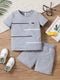 New Short-sleeved T-shirt Shorts Loose Color Matching Lines Two-piece Suit