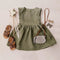Girls Summer Cotton And Linen Sleeveless Vest Dress