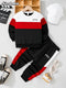 Design Sense Multicolor Hoodie Pants Two-piece Set