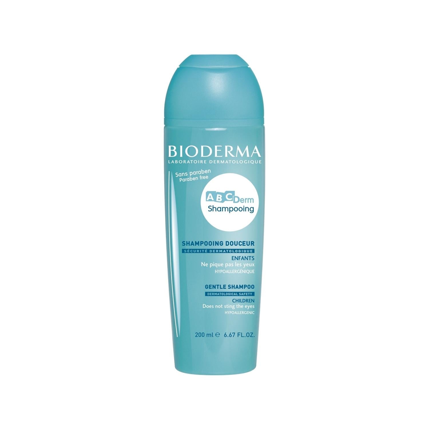 Bioderma ABCDerm Gentle Shampoo, Non-Irritating, 6.76 fl oz - Gentle Hair Care for Children & Sensitive Skin