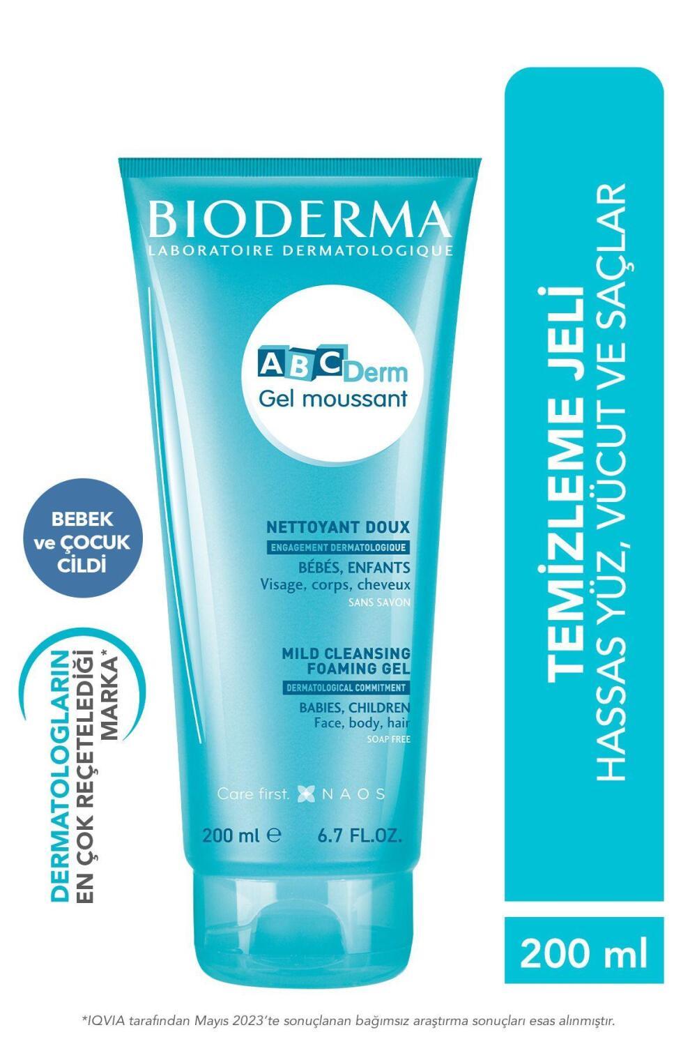 Bioderma Abcderm Foaming Gel for Babies and Children - Gentle, Non-Irritating Cleanser for Sensitive Skin from Birth